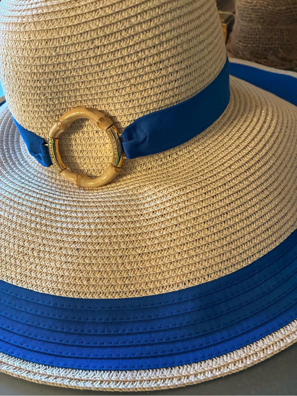 Ralph Lauren NEW NO TAG, Women’s Straw travel sun hat. Size Medium. CLASSY! - Picture 8 of 8